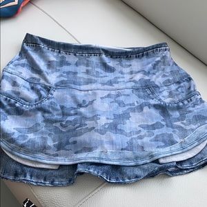 Lucky in Love denim camo tennis skirt